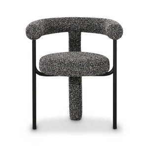 Tov Furniture Synn Black Performance Boucle Dining Chair - Modern Curves And Cozy Comfort For Stylish Dining Spaces Black Boucle,Iron,Plywood,Wood Tov-d69258