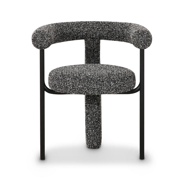 Tov Furniture Synn Black Performance Boucle Dining Chair - Modern Curves And Cozy Comfort For Stylish Dining Spaces Black Boucle,Iron,Plywood,Wood Tov-d69258