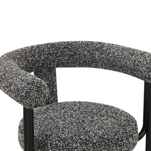 Tov Furniture Synn Black Performance Boucle Dining Chair - Modern Curves And Cozy Comfort For Stylish Dining Spaces Black Boucle,Iron,Plywood,Wood Tov-d69258