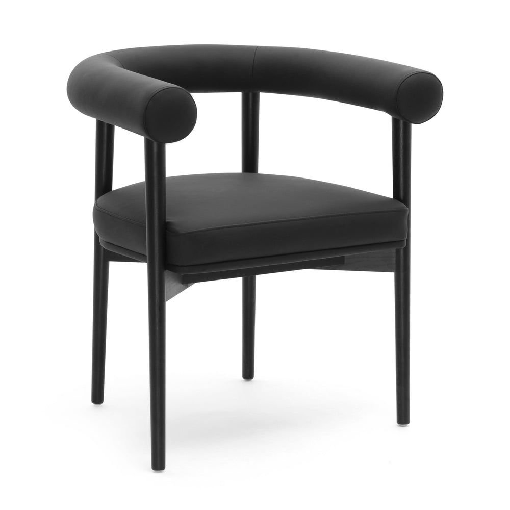 Tov Furniture Spara Vegan Leather Dining Chair - Elegant Nordic Design For A Stylish And Modern Dining Space Black Vegan Leather,Wood Tov-d69293