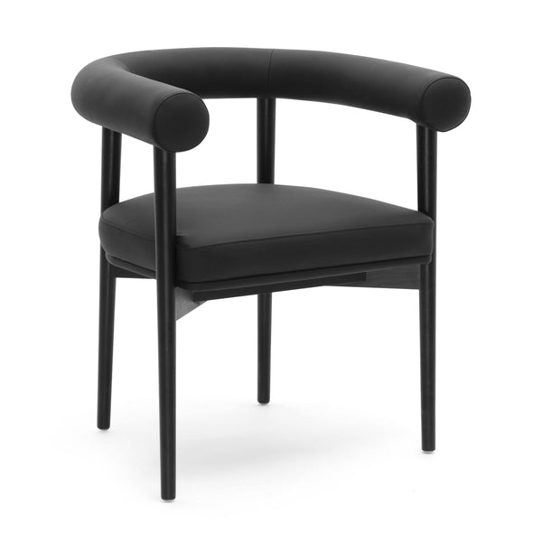 Tov Furniture Spara Vegan Leather Dining Chair - Elegant Nordic Design For A Stylish And Modern Dining Space Black Vegan Leather,Wood Tov-d69293