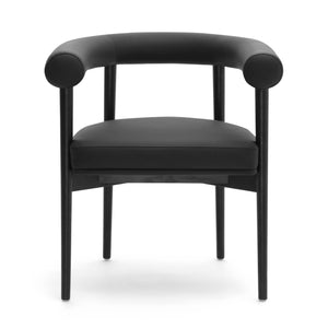 Tov Furniture Spara Vegan Leather Dining Chair - Elegant Nordic Design For A Stylish And Modern Dining Space Black Vegan Leather,Wood Tov-d69293