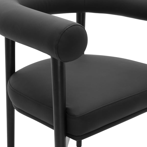 Tov Furniture Spara Vegan Leather Dining Chair - Elegant Nordic Design For A Stylish And Modern Dining Space Black Vegan Leather,Wood Tov-d69293
