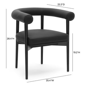 Tov Furniture Spara Vegan Leather Dining Chair - Elegant Nordic Design For A Stylish And Modern Dining Space Black Vegan Leather,Wood Tov-d69293