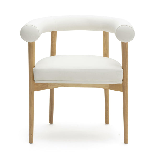 Tov Furniture Spara Vegan Leather Dining Chair - Elegant Nordic Design For A Stylish And Modern Dining Space White Vegan Leather,Wood Tov-d69294