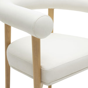 Tov Furniture Spara Vegan Leather Dining Chair - Elegant Nordic Design For A Stylish And Modern Dining Space White Vegan Leather,Wood Tov-d69294