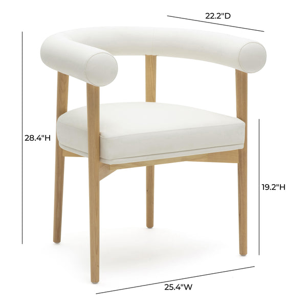 Tov Furniture Spara Vegan Leather Dining Chair - Elegant Nordic Design For A Stylish And Modern Dining Space White Vegan Leather,Wood Tov-d69294