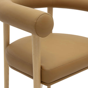 Tov Furniture Spara Vegan Leather Dining Chair - Elegant Nordic Design For A Stylish And Modern Dining Space Cognac Vegan Leather,Wood Tov-d69295