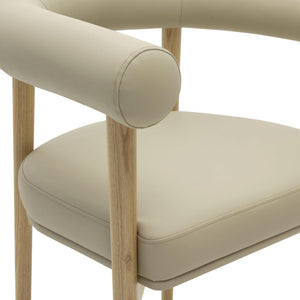 Tov Furniture Spara Vegan Leather Dining Chair - Elegant Nordic Design For A Stylish And Modern Dining Space Taupe Vegan Leather,Wood Tov-d69296