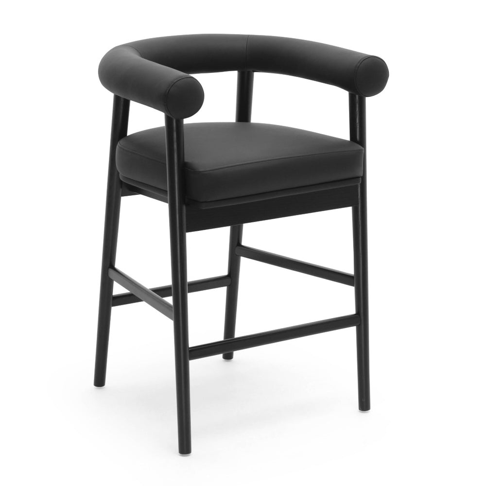 TOV Furniture Spara Performance Vegan Leather Counter Stool – Stylish Scandinavian Design for Modern Spaces Black TOV-D69297