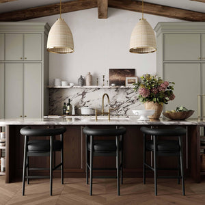 TOV Furniture Spara Performance Vegan Leather Counter Stool – Stylish Scandinavian Design for Modern Spaces Black TOV-D69297