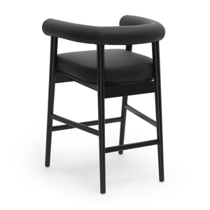 TOV Furniture Spara Performance Vegan Leather Counter Stool – Stylish Scandinavian Design for Modern Spaces Black TOV-D69297