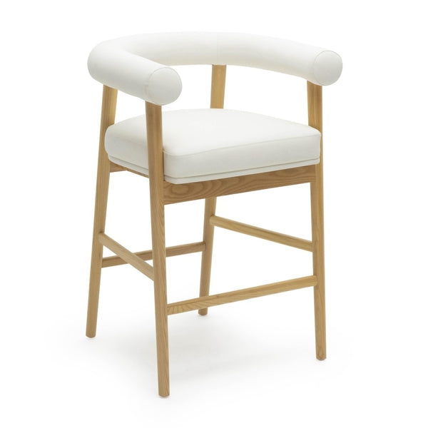 TOV Furniture Spara Performance Vegan Leather Counter Stool – Stylish Scandinavian Design for Modern Spaces White TOV-D69298