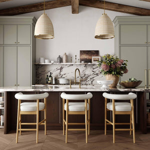 TOV Furniture Spara Performance Vegan Leather Counter Stool – Stylish Scandinavian Design for Modern Spaces White TOV-D69298