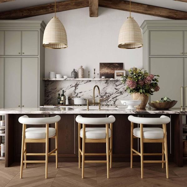 TOV Furniture Spara Performance Vegan Leather Counter Stool – Stylish Scandinavian Design for Modern Spaces White TOV-D69298