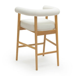 TOV Furniture Spara Performance Vegan Leather Counter Stool – Stylish Scandinavian Design for Modern Spaces White TOV-D69298