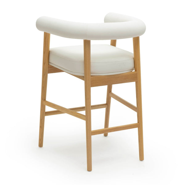 TOV Furniture Spara Performance Vegan Leather Counter Stool – Stylish Scandinavian Design for Modern Spaces White TOV-D69298