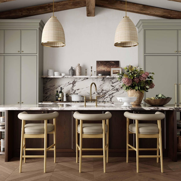 TOV Furniture Spara Performance Vegan Leather Counter Stool – Stylish Scandinavian Design for Modern Spaces Taupe TOV-D69300