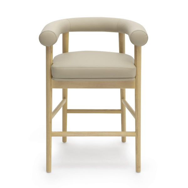 TOV Furniture Spara Performance Vegan Leather Counter Stool – Stylish Scandinavian Design for Modern Spaces Taupe TOV-D69300