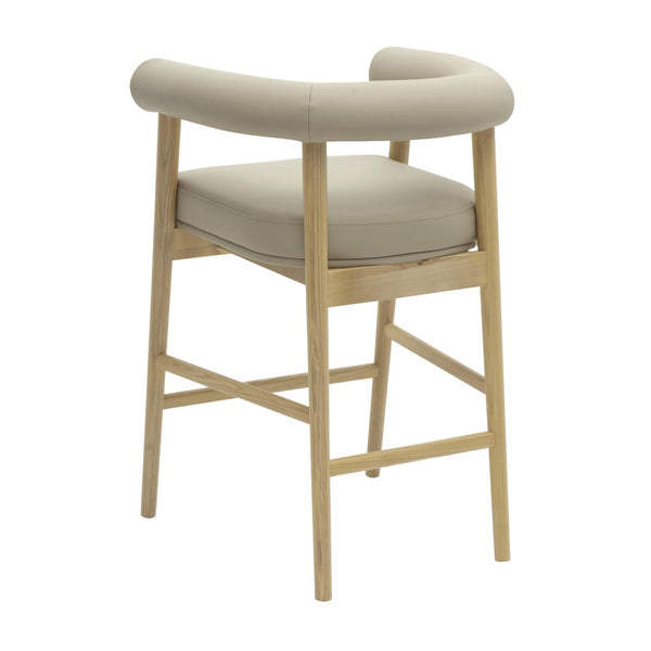 TOV Furniture Spara Performance Vegan Leather Counter Stool – Stylish Scandinavian Design for Modern Spaces Taupe TOV-D69300