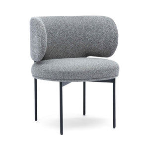 TOV Furniture Maureen Speckled Grey Performance Boucle Dining Chair - Chic Retro Design with Easy-Clean Upholstery TOV-D69314