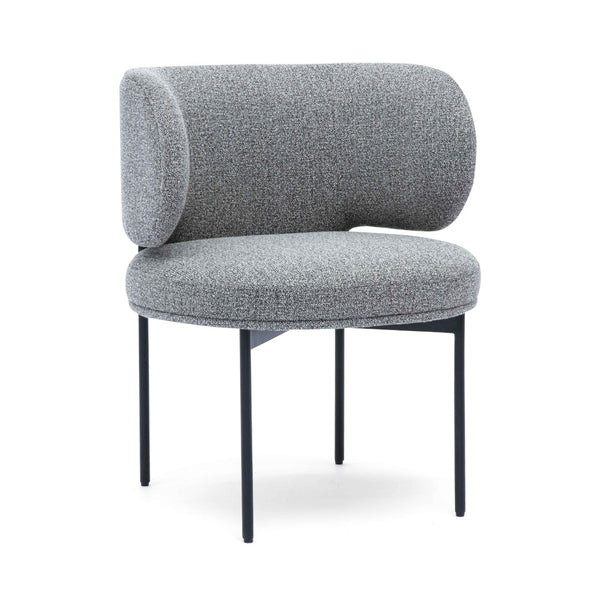 TOV Furniture Maureen Speckled Grey Performance Boucle Dining Chair - Chic Retro Design with Easy-Clean Upholstery TOV-D69314