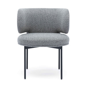 TOV Furniture Maureen Speckled Grey Performance Boucle Dining Chair - Chic Retro Design with Easy-Clean Upholstery TOV-D69314