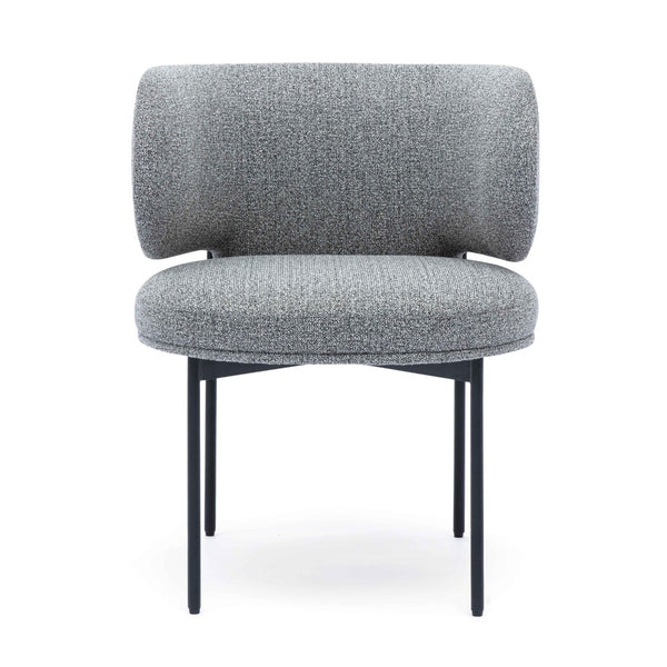 TOV Furniture Maureen Speckled Grey Performance Boucle Dining Chair - Chic Retro Design with Easy-Clean Upholstery TOV-D69314
