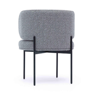 TOV Furniture Maureen Speckled Grey Performance Boucle Dining Chair - Chic Retro Design with Easy-Clean Upholstery TOV-D69314