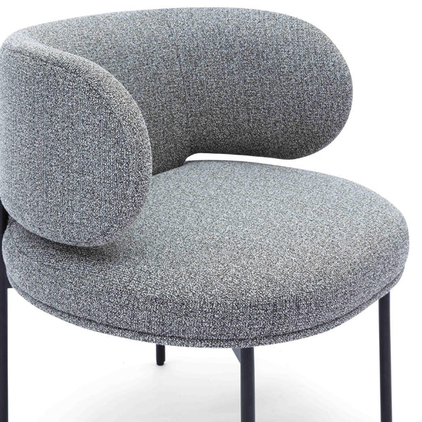 TOV Furniture Maureen Speckled Grey Performance Boucle Dining Chair - Chic Retro Design with Easy-Clean Upholstery TOV-D69314