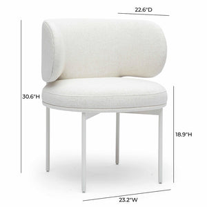 TOV Furniture Maureen Cream Performance Upcycled Linen Dining Chair - Eco-Friendly, Stylish Comfort for Modern Spaces TOV-D69315