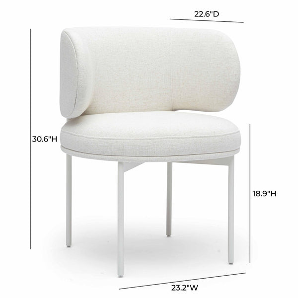 TOV Furniture Maureen Cream Performance Upcycled Linen Dining Chair - Eco-Friendly, Stylish Comfort for Modern Spaces TOV-D69315