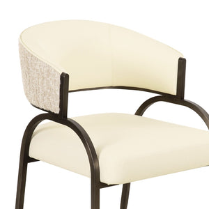 TOV Furniture Tatum Modern Vegan Leather Dining Chair with Sleek Iron Frame for Stylish and Comfortable Living Spaces Cream TOV-D69331