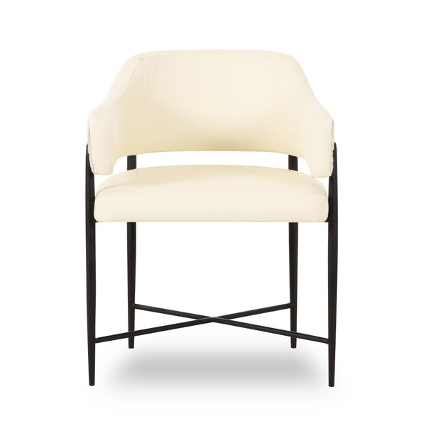 TOV Furniture Sezanne Vegan Leather Dining Chair – Stylish Two-Tone Design with Durable Comfort for Modern Spaces Cream TOV-D69335