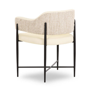 TOV Furniture Sezanne Vegan Leather Dining Chair – Stylish Two-Tone Design with Durable Comfort for Modern Spaces Cream TOV-D69335