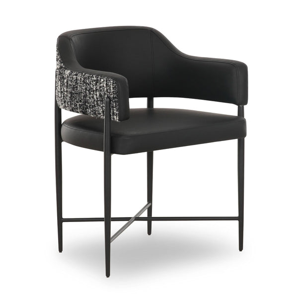 TOV Furniture Sezanne Vegan Leather Dining Chair – Stylish Two-Tone Design with Durable Comfort for Modern Spaces Black TOV-D69336