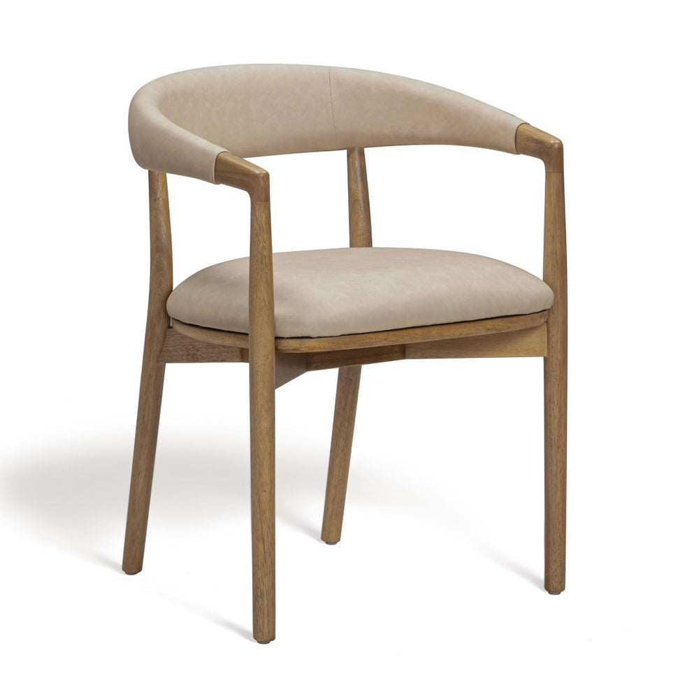 TOV Furniture Vina Vegan Leather Dining Chair - Sculptural Design, Durable Comfort, Wipe-Clean Upholstery, Stylish Elegance Taupe TOV-D69360