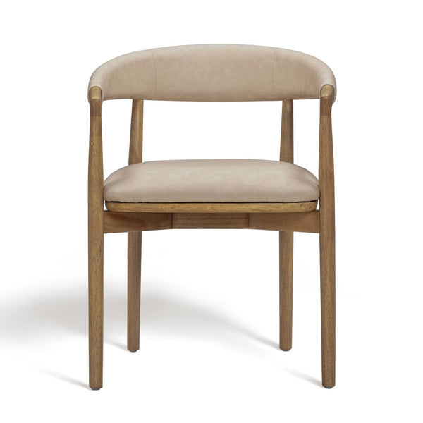 TOV Furniture Vina Vegan Leather Dining Chair - Sculptural Design, Durable Comfort, Wipe-Clean Upholstery, Stylish Elegance Taupe TOV-D69360