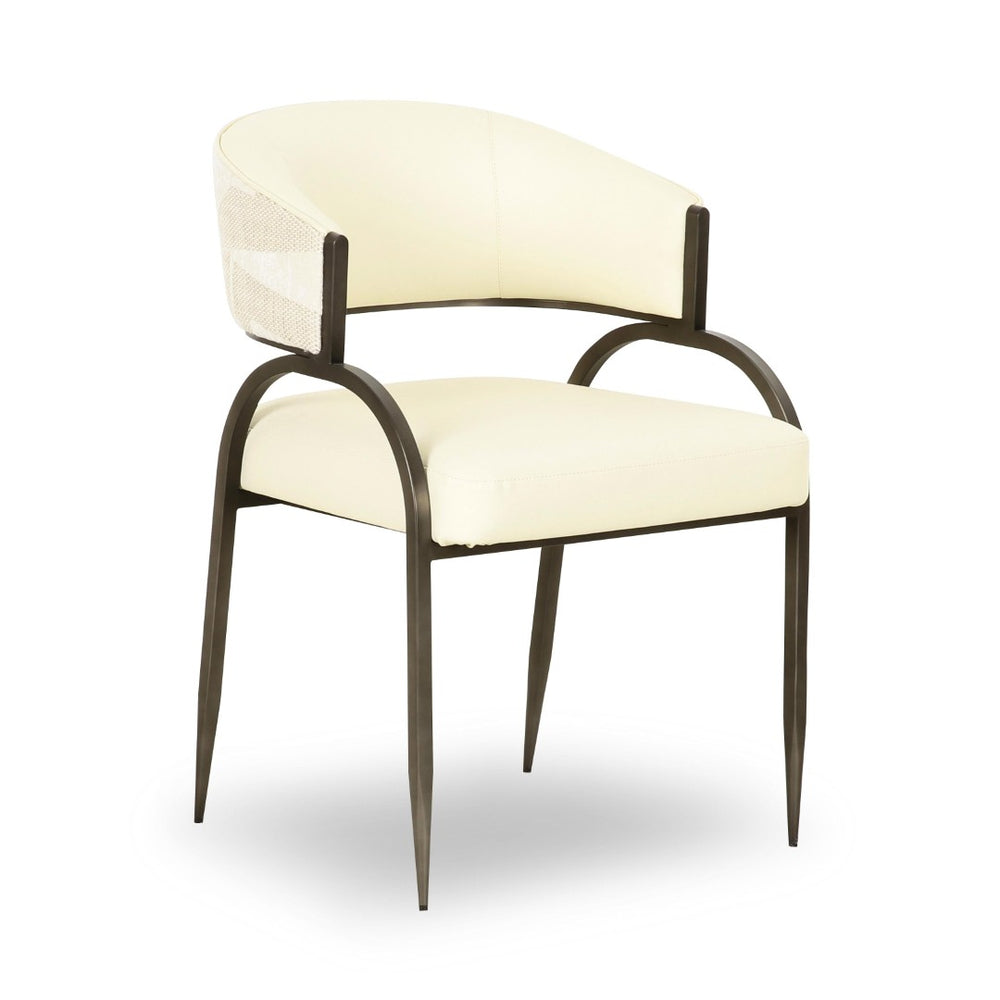 TOV Furniture Tatum Modern Vegan Leather Dining Chair - Chic Two-Tone Jacquard with Easy-Clean Comfort & Style TOV-D69371