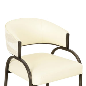 TOV Furniture Tatum Modern Vegan Leather Dining Chair - Chic Two-Tone Jacquard with Easy-Clean Comfort & Style TOV-D69371