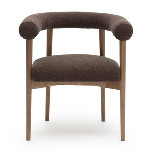 TOV Furniture Spara Performance Boucle Dining Chair – Scandinavian Comfort with Artisan Craftsmanship for Your Home Chocolate Brown TOV-D69377