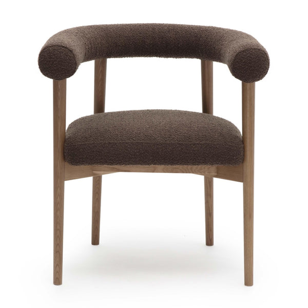 TOV Furniture Spara Performance Boucle Dining Chair – Scandinavian Comfort with Artisan Craftsmanship for Your Home Chocolate Brown TOV-D69377