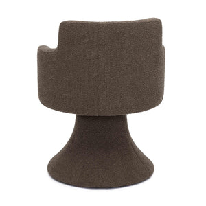TOV Furniture Jeffree Performance Boucle Swivel Dining Chair - Modern Retro Design for Stylish Comfort & Versatility Chocolate Brown TOV-D69387