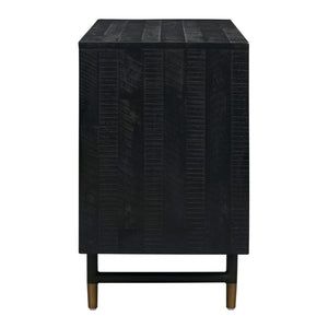 TOV Furniture Gatsby 66" Black Acacia Wood Buffet - Luxe Hollywood Glam Storage with Soft-Close Doors & Adjustable Shelves TOV-D7069