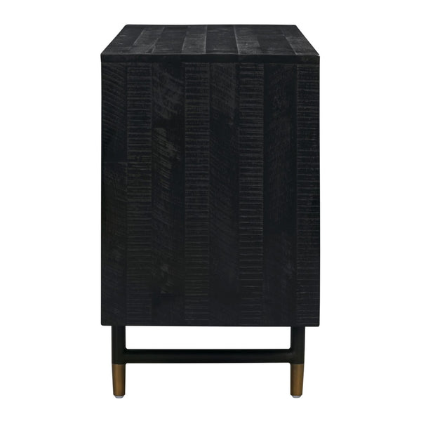TOV Furniture Gatsby 66" Black Acacia Wood Buffet - Luxe Hollywood Glam Storage with Soft-Close Doors & Adjustable Shelves TOV-D7069