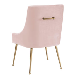 TOV Furniture Beatrix Velvet Side Chair - Chic Comfort with Gold Accents for Dining Rooms, Living Spaces & More Blush TOV-D7222