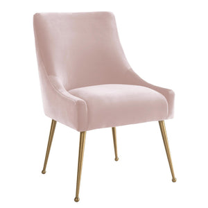 TOV Furniture Beatrix Velvet Side Chair - Chic Comfort with Gold Accents for Dining Rooms, Living Spaces & More Blush TOV-D7222
