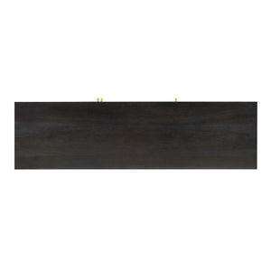 TOV Furniture Sierra 65" Cane Media Console - Modern-Boho Living Room Centerpiece with Rattan and Brass Accents Black TOV-E44155