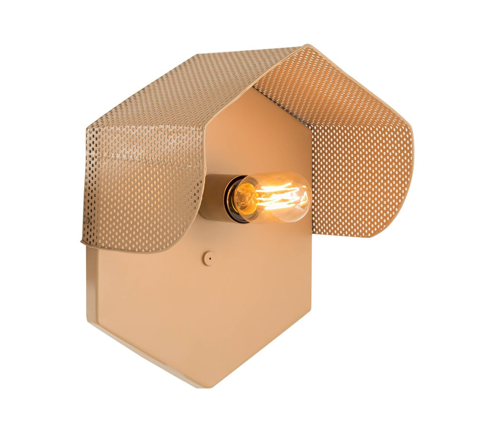 TOV Furniture Mokhtar Tan Hexagon Wall Sconce - Modern Iron Lighting with Decorative Shade for Warm Ambiance TOV-G18258