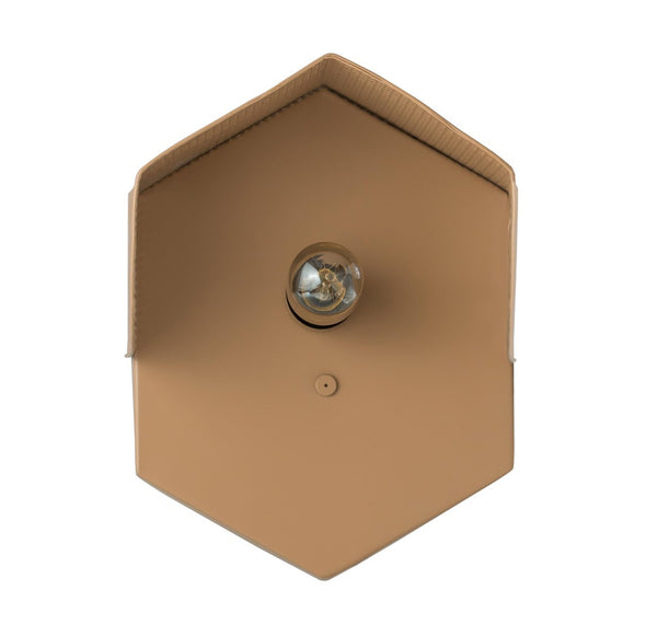 TOV Furniture Mokhtar Tan Hexagon Wall Sconce - Modern Iron Lighting with Decorative Shade for Warm Ambiance TOV-G18258